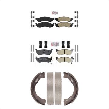 Front Ceramic Rear Semi-Metallic Disc Brake Pads Kit For Ford Explorer Sport Trac Mercury KNN-101114