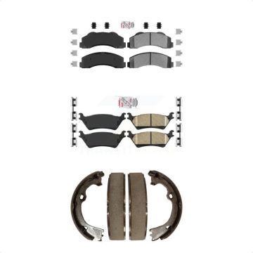 Front Semi-Metallic Rear Ceramic Disc Brake Pads Kit For Ford F-150 KNN-101164