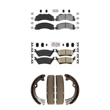 Front Semi-Metallic Rear Ceramic Disc Brake Pads Kit For Ford F-150 KNN-101166