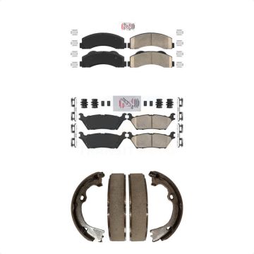 Front Rear Ceramic Disc Brake Pads Kit For 15-17 Ford F-150 With Electric Parking KNN-101171