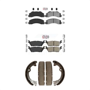 Front Semi-Metallic Rear Ceramic Disc Brake Pads Kit For Ford F-150 KNN-101172