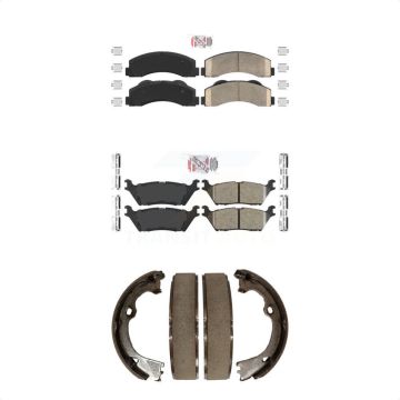 Front Rear Ceramic Disc Brake Pads Kit For 15-17 Ford F-150 With Electric Parking KNN-101173