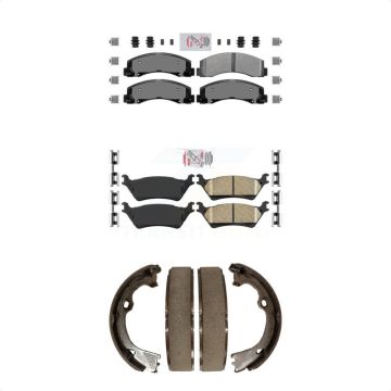 Front Semi-Metallic Rear Ceramic Disc Brake Pads Kit For Ford F-150 KNN-101174