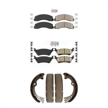Front Rear Ceramic Disc Brake Pads Kit For 2018-2020 Ford F-150 With Manual Parking KNN-101175