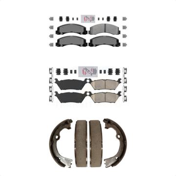 Front Semi-Metallic Rear Ceramic Disc Brake Pads Kit For Ford F-150 KNN-101176