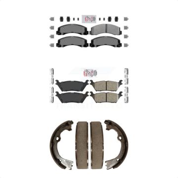 Front Semi-Metallic Rear Ceramic Disc Brake Pads Kit For Ford F-150 KNN-101178