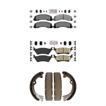 Front Semi-Metallic Rear Ceramic Disc Brake Pads Kit For Ford F-150 KNN-101180