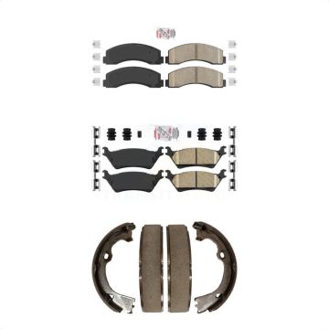 Front Rear Ceramic Disc Brake Pads Kit For 2018-2020 Ford F-150 With Manual Parking KNN-101181