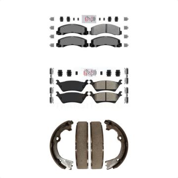 Front Rear Semi-Metallic Disc Brake Pads Kit For Ford F-150 With Manual Parking KNN-101182
