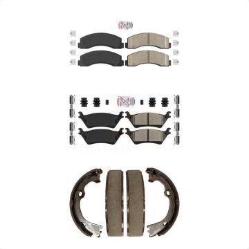 Front Ceramic Rear Semi-Metallic Disc Brake Pads Kit For Ford F-150 KNN-101183