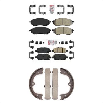 Front Semi-Metallic Rear Ceramic Disc Brake Pads Kit For INFINITI QX70 KNN-101236