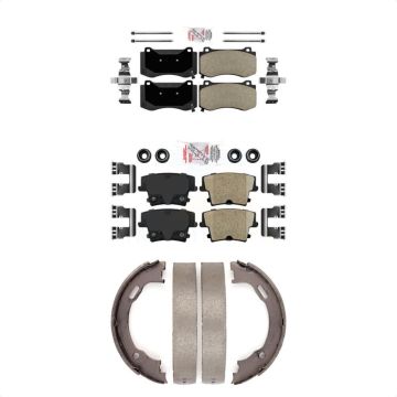 Front Semi-Metallic Rear Ceramic Disc Brake Pads Kit For Dodge Charger KNN-101245