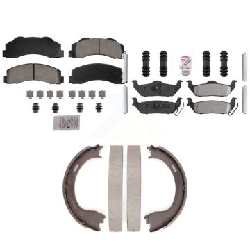 Front Ceramic Rear Semi-Metallic Disc Brake Pads Kit For 2010-2011 Ford F-150 KNN-101247