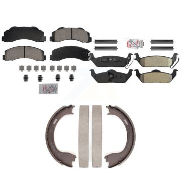 Front Ceramic Rear Semi-Metallic Disc Brake Pads Kit For 2010-2011 Ford F-150 KNN-101248