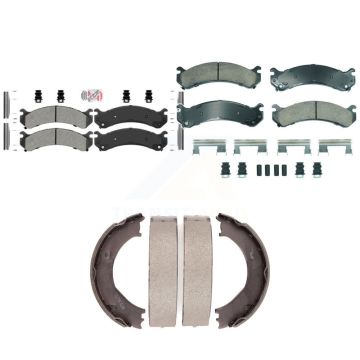 Front Semi-Metallic Rear Ceramic Disc Brake Pads Kit For Chevrolet GMC Silverado 3500 HD KNN-101258