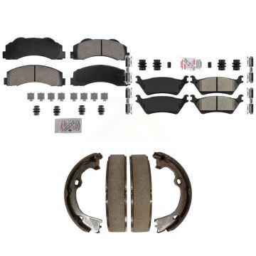 Front Ceramic Rear Semi-Metallic Disc Brake Pads Kit For Ford F-150 KNN-101266