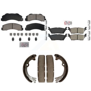 Front Rear Ceramic Disc Brake Pads Kit For 15-17 Ford F-150 With Electric Parking KNN-101269
