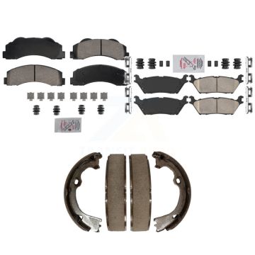 Front Rear Ceramic Disc Brake Pads Kit For 15-17 Ford F-150 With Electric Parking KNN-101270