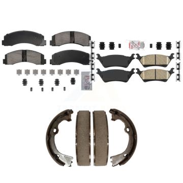 Front Rear Ceramic Disc Brake Pads Kit For 2018-2020 Ford F-150 With Manual Parking KNN-101272