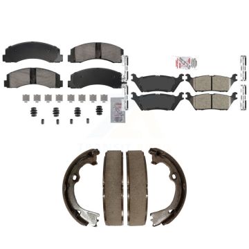 Front Rear Ceramic Disc Brake Pads Kit For 18-20 Ford F-150 With Electric Parking KNN-101273