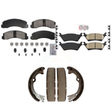 Front Rear Ceramic Disc Brake Pads Kit For 2018-2020 Ford F-150 With Manual Parking KNN-101275