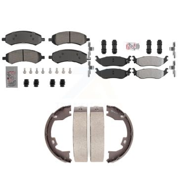 Front Rear Semi-Metallic Disc Brake Pads Kit For 07-08 Dodge Ram 1500 With 8 Lug Wheels KNN-101279