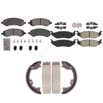 Front Rear Semi-Metallic Disc Brake Pads Kit For 07-08 Dodge Ram 1500 With 8 Lug Wheels KNN-101281