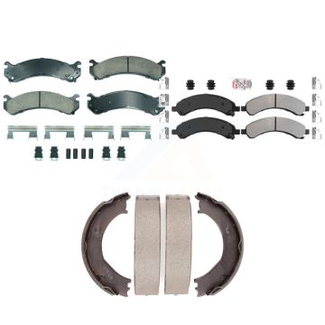 Front Ceramic Rear Semi-Metallic Disc Brake Pads Kit For Chevrolet Express 3500 GMC KNN-101282
