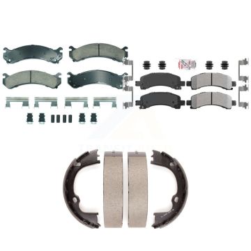 Front Ceramic Rear Semi-Metallic Disc Brake Pads Kit For Chevrolet GMC Savana 2500 3500 KNN-101286