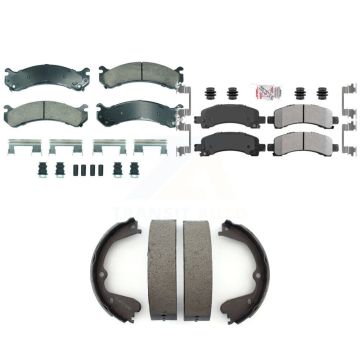 Front Ceramic Rear Semi-Metallic Disc Brake Pads Kit For GMC Savana 3500 Chevrolet 4500 KNN-101289