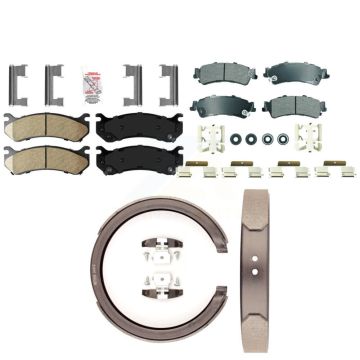 Front Ceramic Rear Semi-Metallic Disc Brake Pads Kit For Chevrolet GMC Silverado 1500 XL KNN-101297