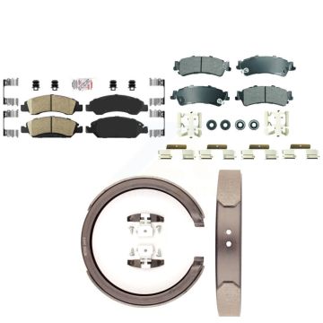 Front Ceramic Rear Semi-Metallic Disc Brake Pads Kit For Chevrolet GMC Silverado 1500 KNN-101298