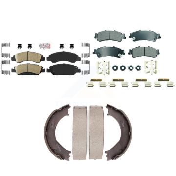 Front Ceramic Rear Semi-Metallic Disc Brake Pads Kit For Chevrolet Silverado 1500 GMC KNN-101302