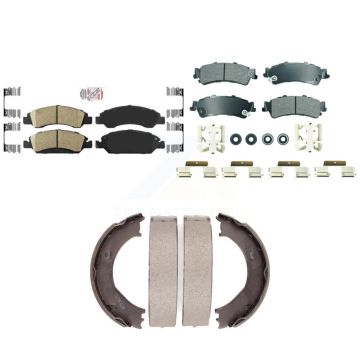Front Ceramic Rear Semi-Metallic Disc Brake Pads Kit For Chevrolet Silverado 1500 GMC KNN-101303