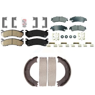 Front Ceramic Rear Semi-Metallic Disc Brake Pads Kit For Chevrolet Silverado 1500 GMC KNN-101304