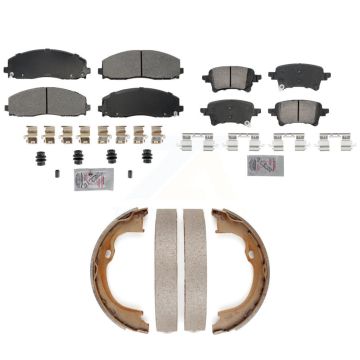 Front Semi-Metallic Rear Ceramic Disc Brake Pads Kit For Jeep Wrangler Gladiator KNN-101317