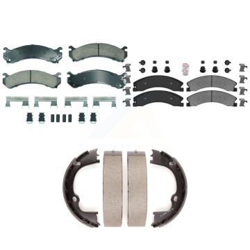 Front Ceramic Rear Semi-Metallic Disc Brake Pads Kit For GMC Savana 3500 KNN-101322