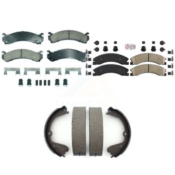 Front Rear Ceramic Disc Brake Pads Kit For Chevrolet Express 3500 GMC Savana 4500 KNN-101325