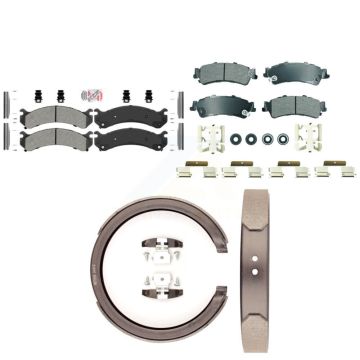 Front Rear Semi-Metallic Disc Brake Pads Kit For Cadillac DTS DeVille With 8 Lug Wheels KNN-101330