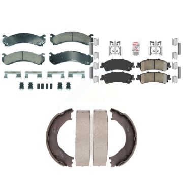 Front Rear Ceramic Disc Brake Pads Kit For 2001 GMC Sierra 3500 KNN-101336