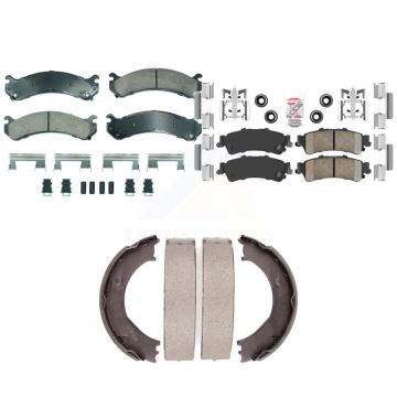 Front Rear Ceramic Disc Brake Pads Kit For 2001 GMC Sierra 3500 KNN-101337