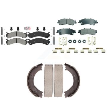 Front Rear Semi-Metallic Disc Brake Pads Kit For 2001 GMC Sierra 3500 KNN-101338