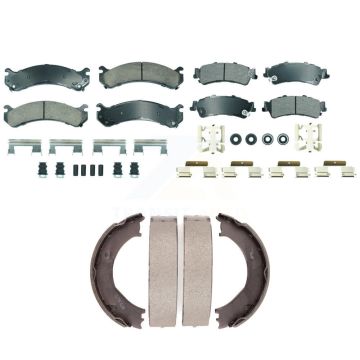 Front Ceramic Rear Semi-Metallic Disc Brake Pads Kit For 2001 GMC Sierra 3500 KNN-101339