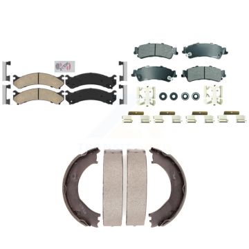 Front Ceramic Rear Semi-Metallic Disc Brake Pads Kit For 2001 GMC Sierra 3500 KNN-101340