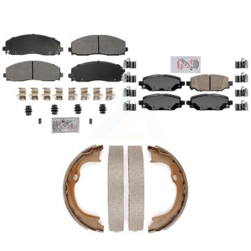 Front Semi-Metallic Rear Ceramic Disc Brake Pads Kit For Jeep Wrangler KNN-101342