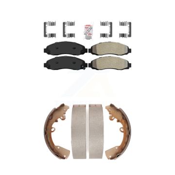 Front Rear Semi-Metallic Disc Brake Pads Kit For 2004 Dodge Dakota 3.7L KNN-101349