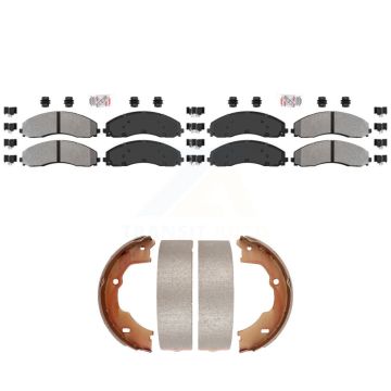 Front Rear Semi-Metallic Disc Brake Pads Kit For Ford F-450 Super Duty F-550 F-600 KNN-101361