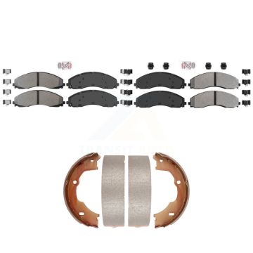 Front Rear Semi-Metallic Disc Brake Pads Kit For Ford F-450 Super Duty F-550 F-600 KNN-101362