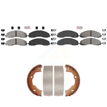 Front Rear Semi-Metallic Disc Brake Pads Kit For Ford F-450 Super Duty F-550 F-600 KNN-101363