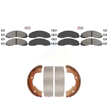 Front Rear Semi-Metallic Disc Brake Pads Kit For Ford F-450 Super Duty F-550 F-600 KNN-101364
